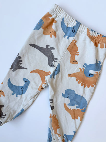 H&M Blue & Orange Dinosaurs Sweater & Pants Set (12-18 Months)
