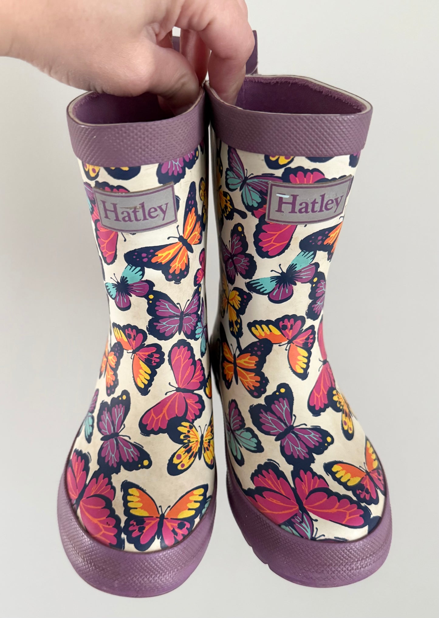 Hatley Purple Colourful Butterflies Rubber Boots (9)