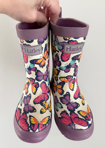 Hatley Purple Colourful Butterflies Rubber Boots (9)