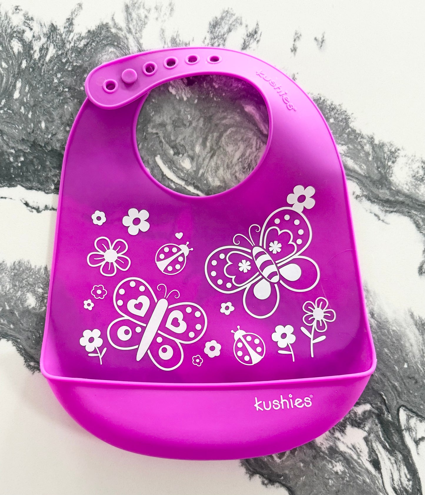 Kushies Purple Butterfly Silicon Bib