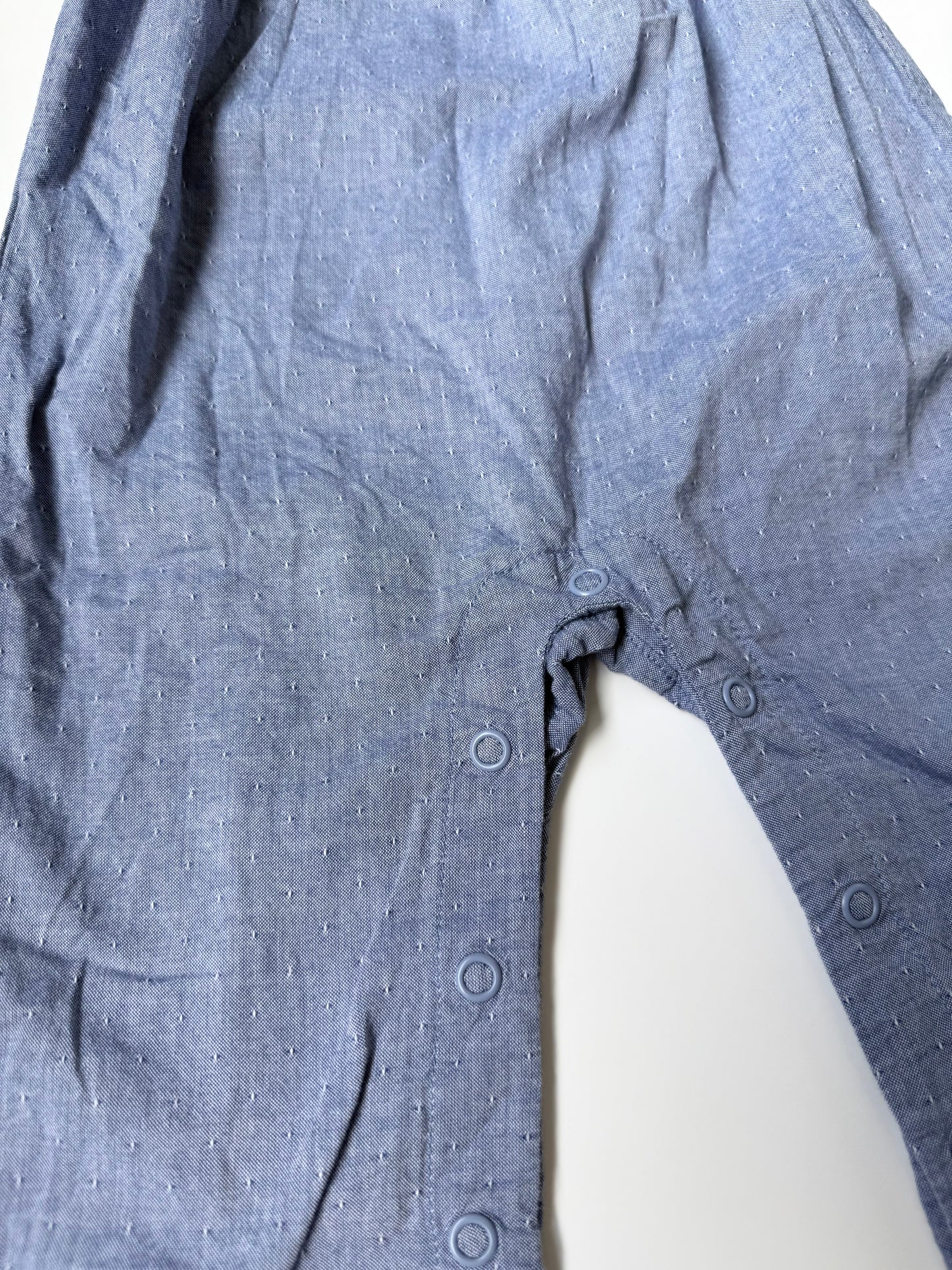 Little Planet Blue Textured Tank Jumpsuit (18 Months)