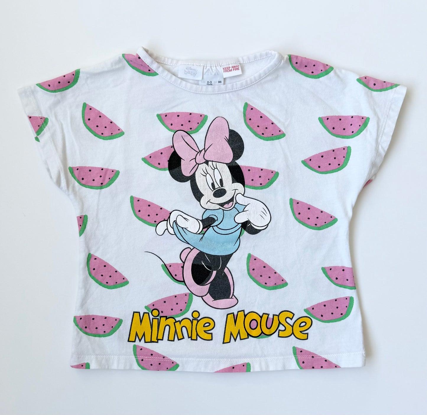 Zara Disney Minnie Mouse Watermelon T-Shirt (2-3 Years)