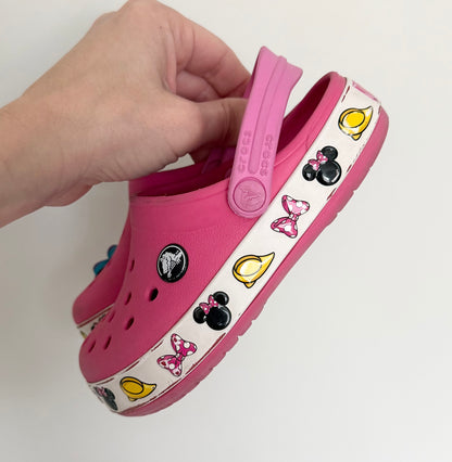Crocs x Disney Pink Minnie Mouse Crocband Clog Slip Ons & Flower Jibbit (C10)