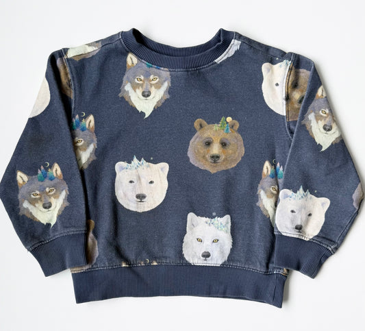 H&M x Whooli Chen Blue Bears & Wolves Sweater (4-6 Years)