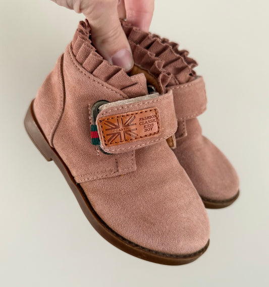 Light Pink Ruffle Ankle Fashion Boot (6)