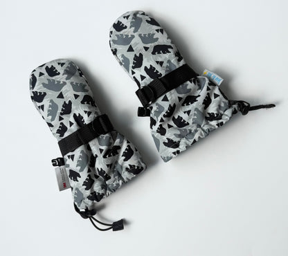 Jan & Jul Grey Bears Toasty Dry Mittens (0-2 Years)