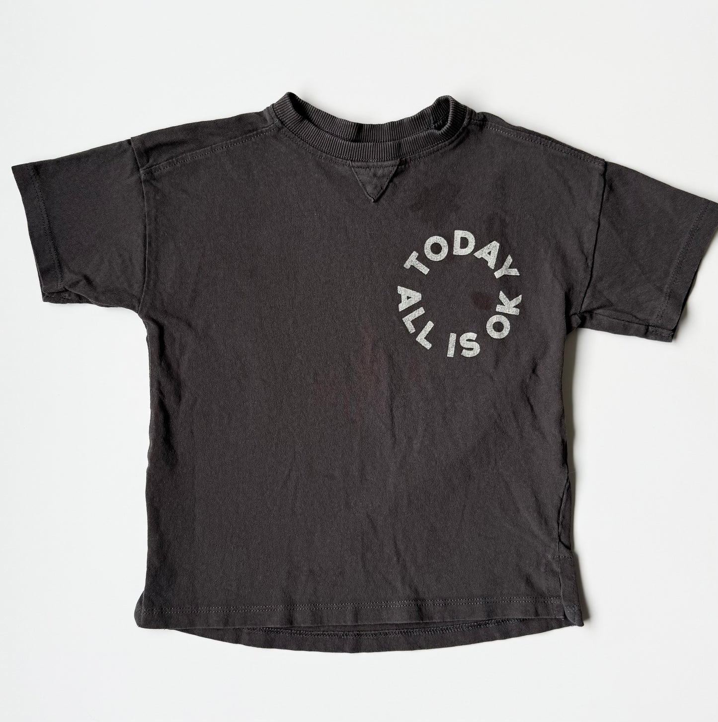Zara Dark Grey “All Is Ok Today” T-Shirt (3-4 Years)