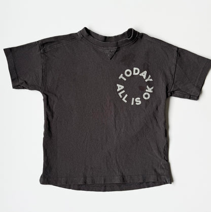 Zara Dark Grey “All Is Ok Today” T-Shirt (3-4 Years)
