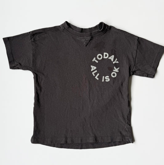 Zara Dark Grey “All Is Ok Today” T-Shirt (3-4 Years)