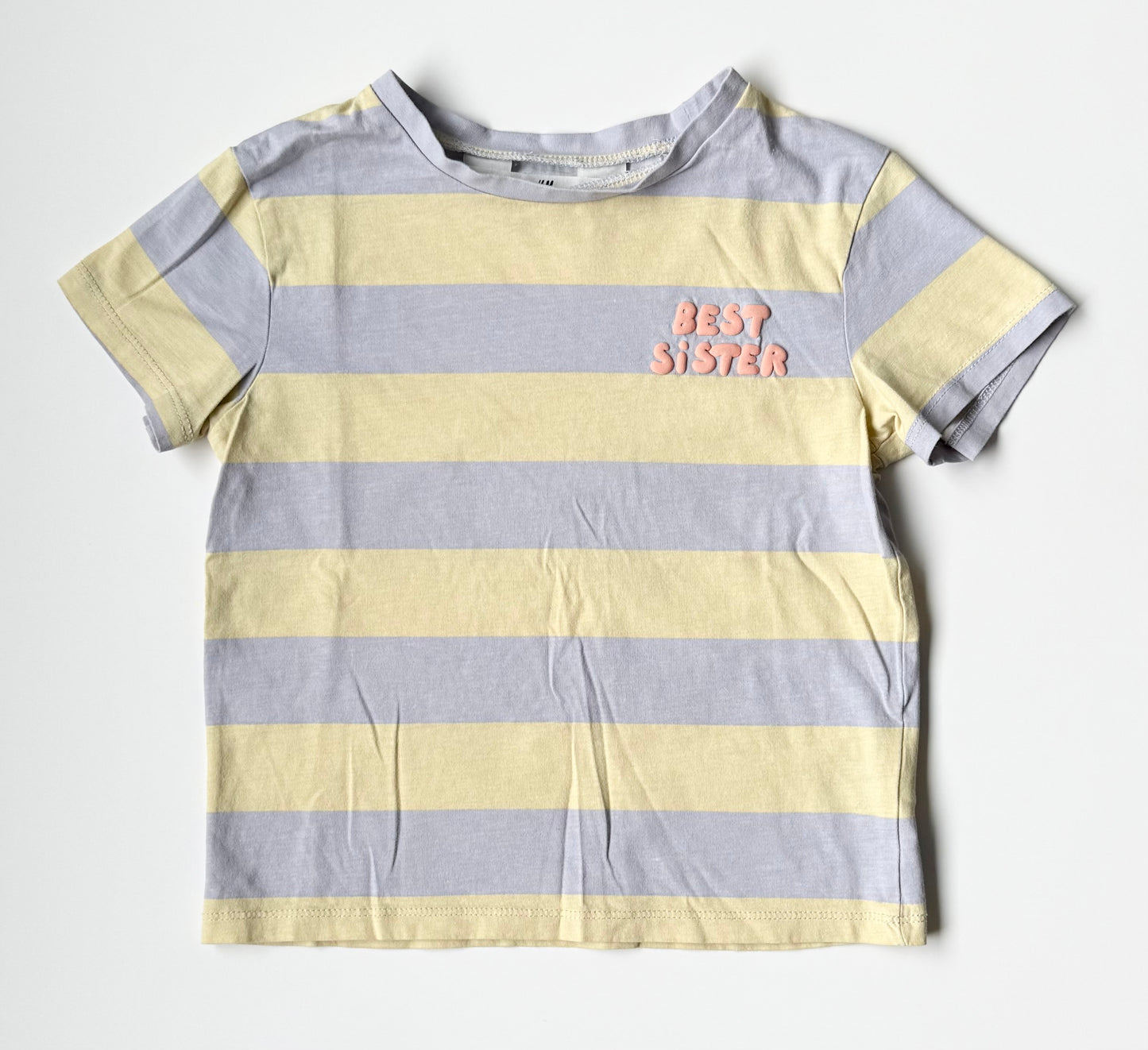H&M Purple & Yellow Striped “Best Sister” T-Shirt (4-6 Years)