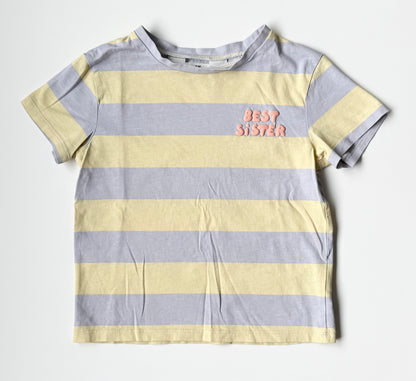 H&M Purple & Yellow Striped “Best Sister” T-Shirt (4-6 Years)