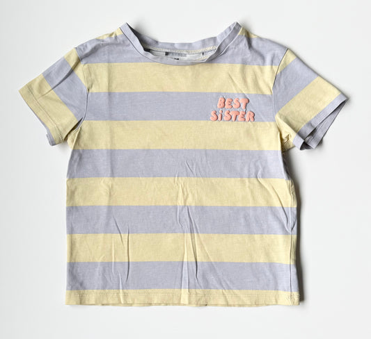 H&M Purple & Yellow Striped “Best Sister” T-Shirt (4-6 Years)