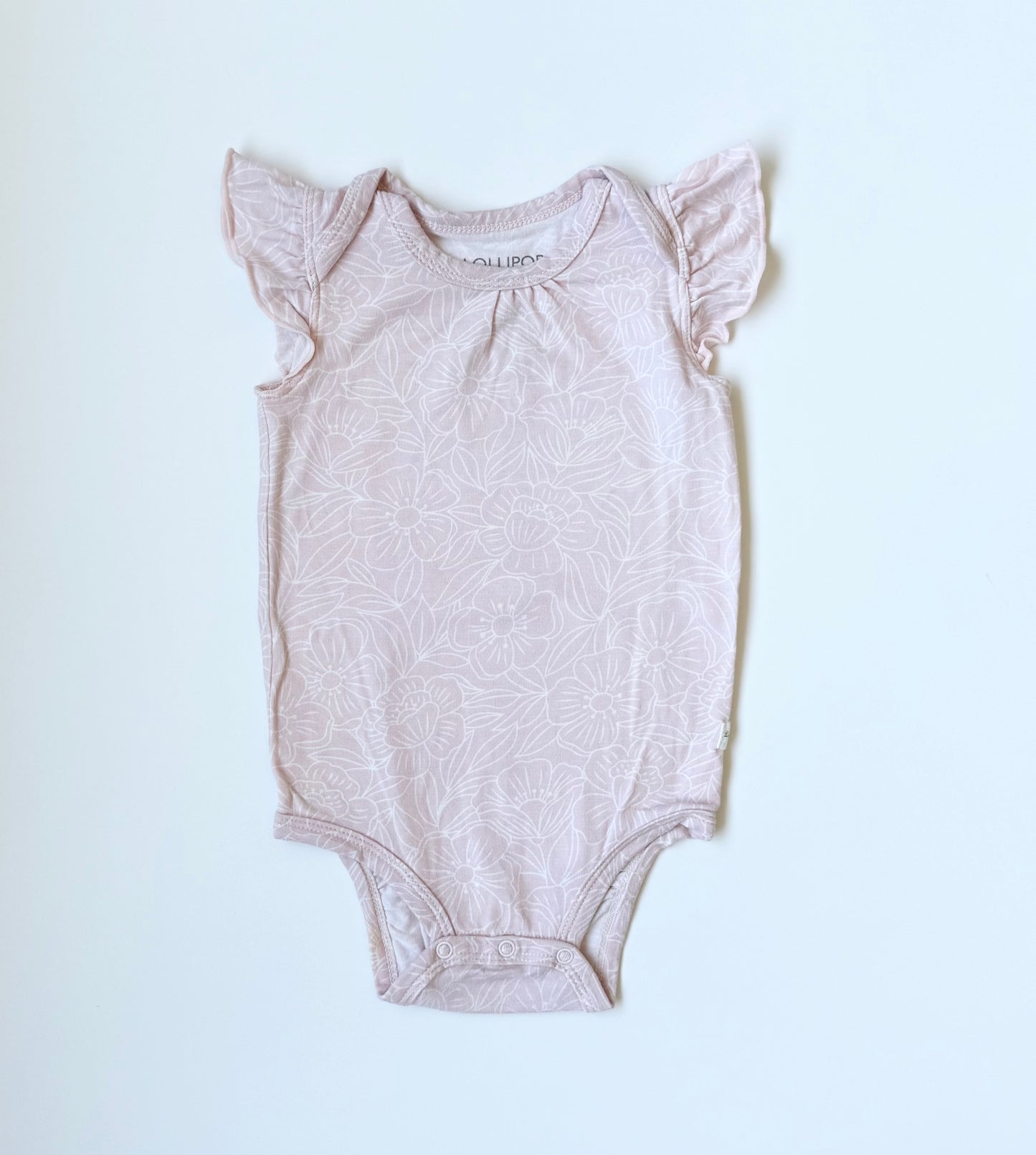 LouLou Lollipop Pink & Dainty White Floral Short Sleeve Bodysuit (3-6 Months)
