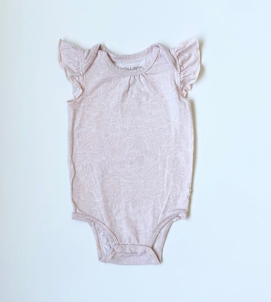 LouLou Lollipop Pink & Dainty White Floral Short Sleeve Bodysuit (3-6 Months)