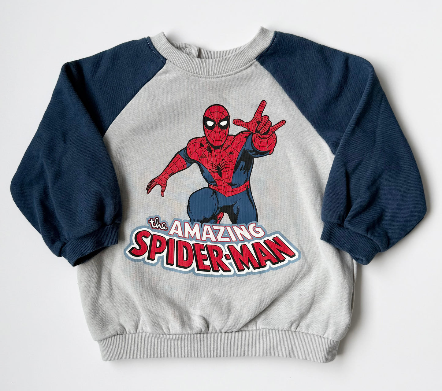 H&M x Disney Marvel Blue & Grey Spider-Man Sweater & Pants Set (12-18 Months)