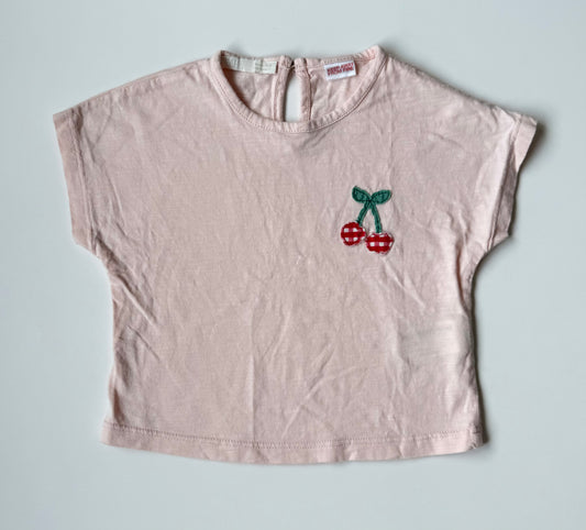 Zara Light Pink Cherry Short Sleeve (6-9 Months)