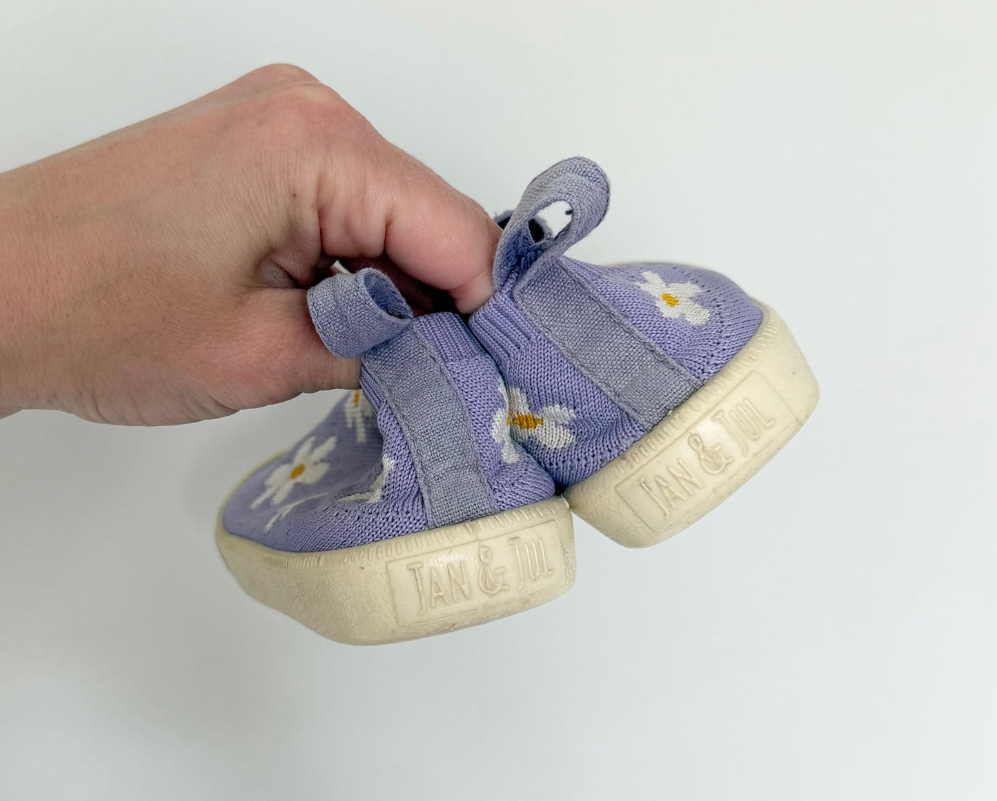 Jan & Jul Purple Daisy Knit Slip Ons (9)