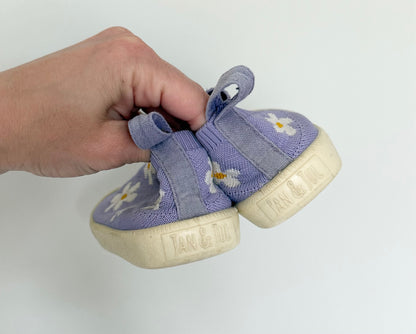 Jan & Jul Purple Daisy Knit Slip Ons (9)