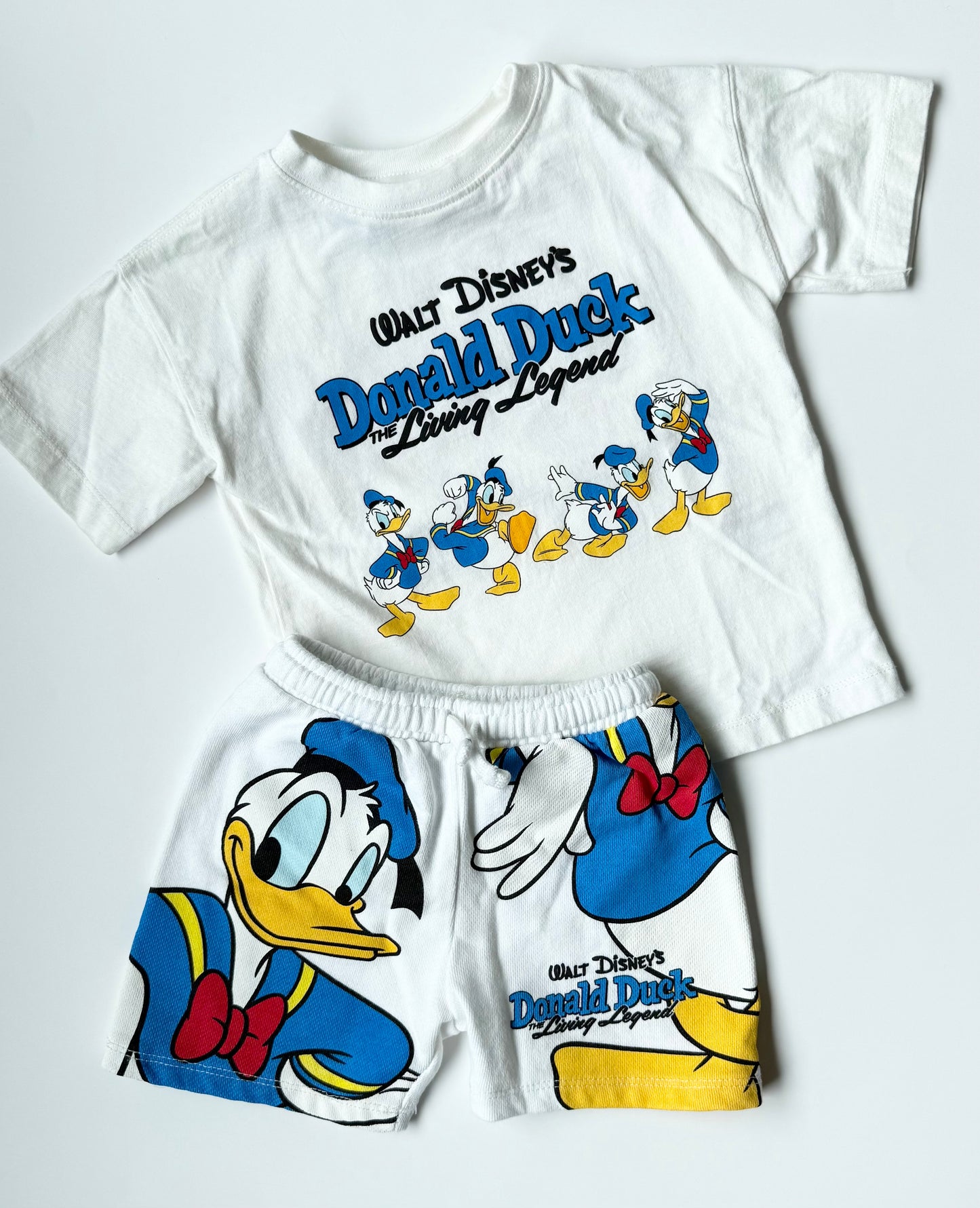 Zara x Disney White & Blue Donald Duck T-Shirt & Matching Shorts Set (2 Years)