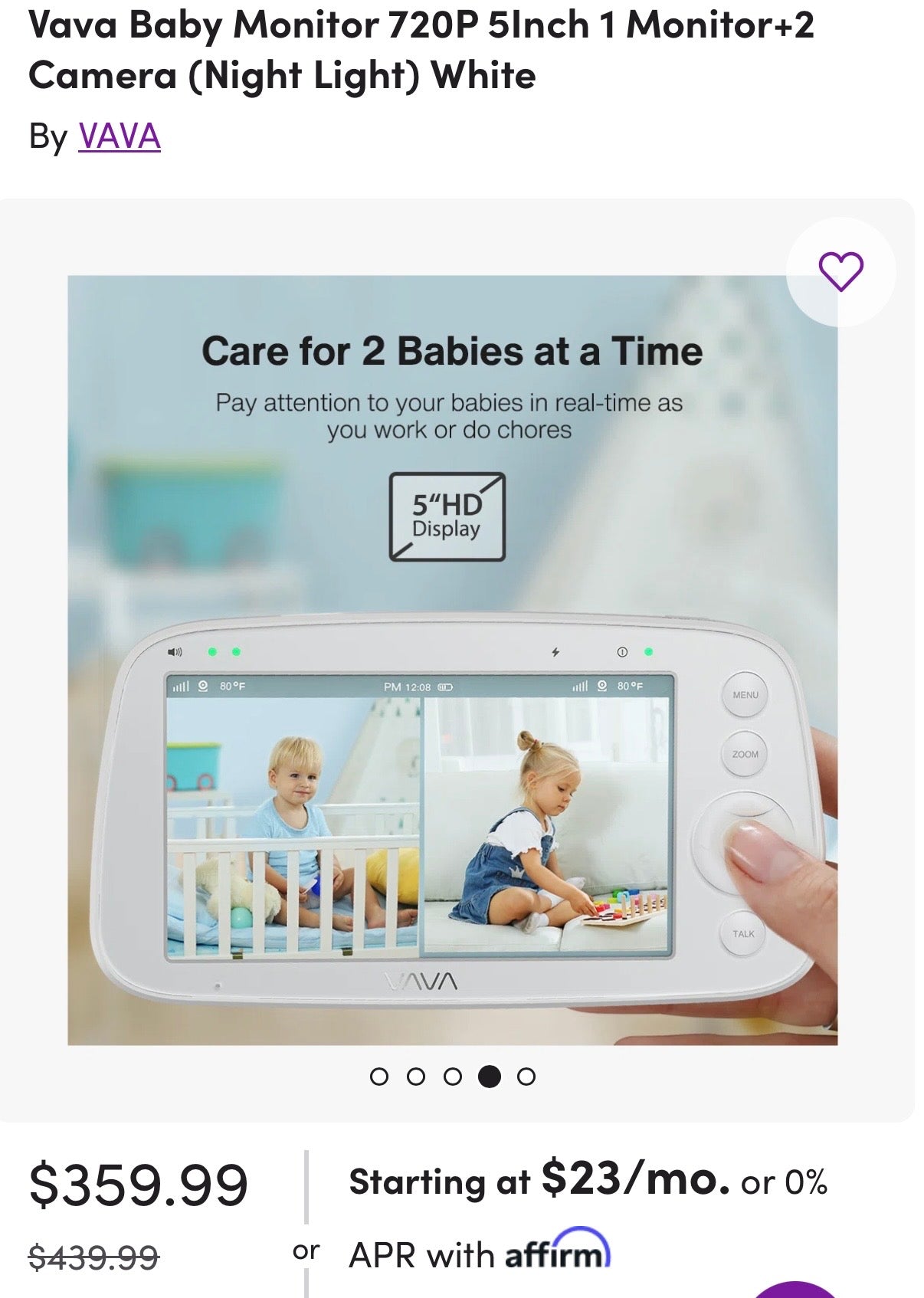 Vava Baby Monitor & Two Cameras Set
