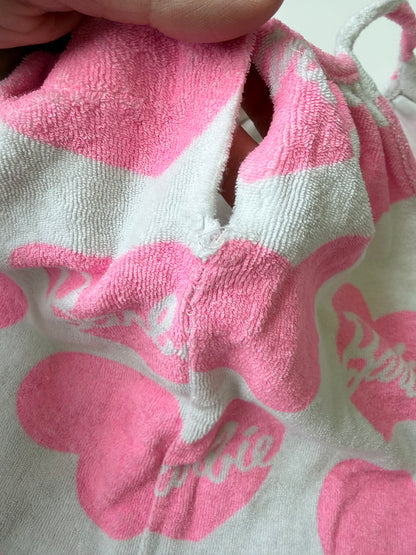 Zara x Barbie Hot Pink & White Terry Hearts Tank Romper (3 Years)