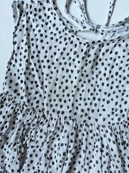 Alice + Ames White & Black Polkadot Sleeveless Dress (2T)