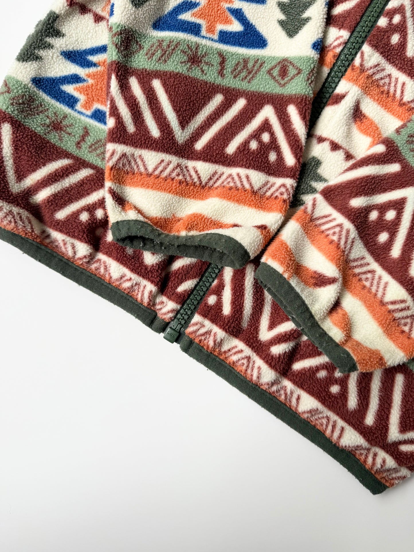 Souris Mini Green Forest Abstract Fleece Zip Up (6 Years)