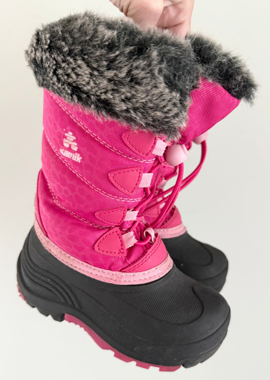 Kamik Snowgypsy 3 Pink & Fur Trim Taller Winter Boots (9)