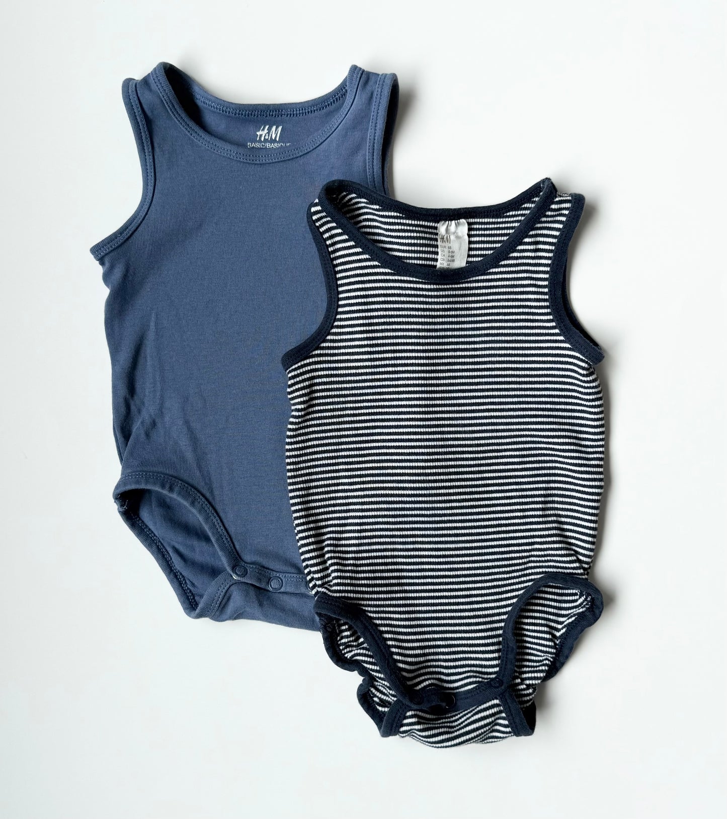 H&M Blue Sleeveless Bodysuit Bundle (4-6 Months)