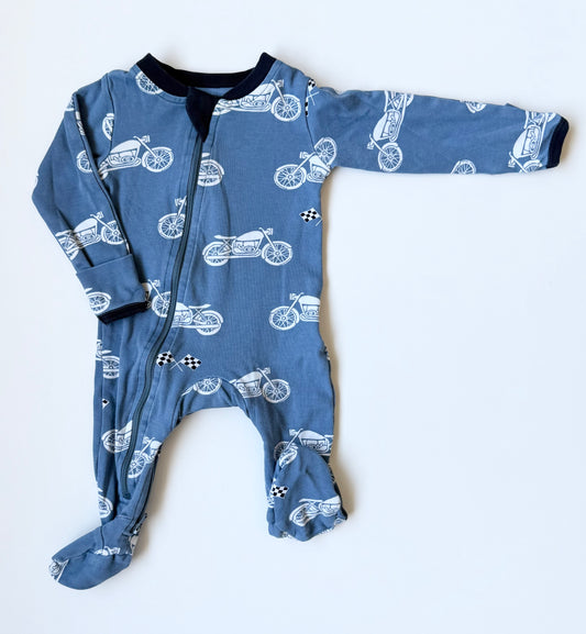 ZippyJamz Blue Motorcycle Sleeper (0-3 Months)