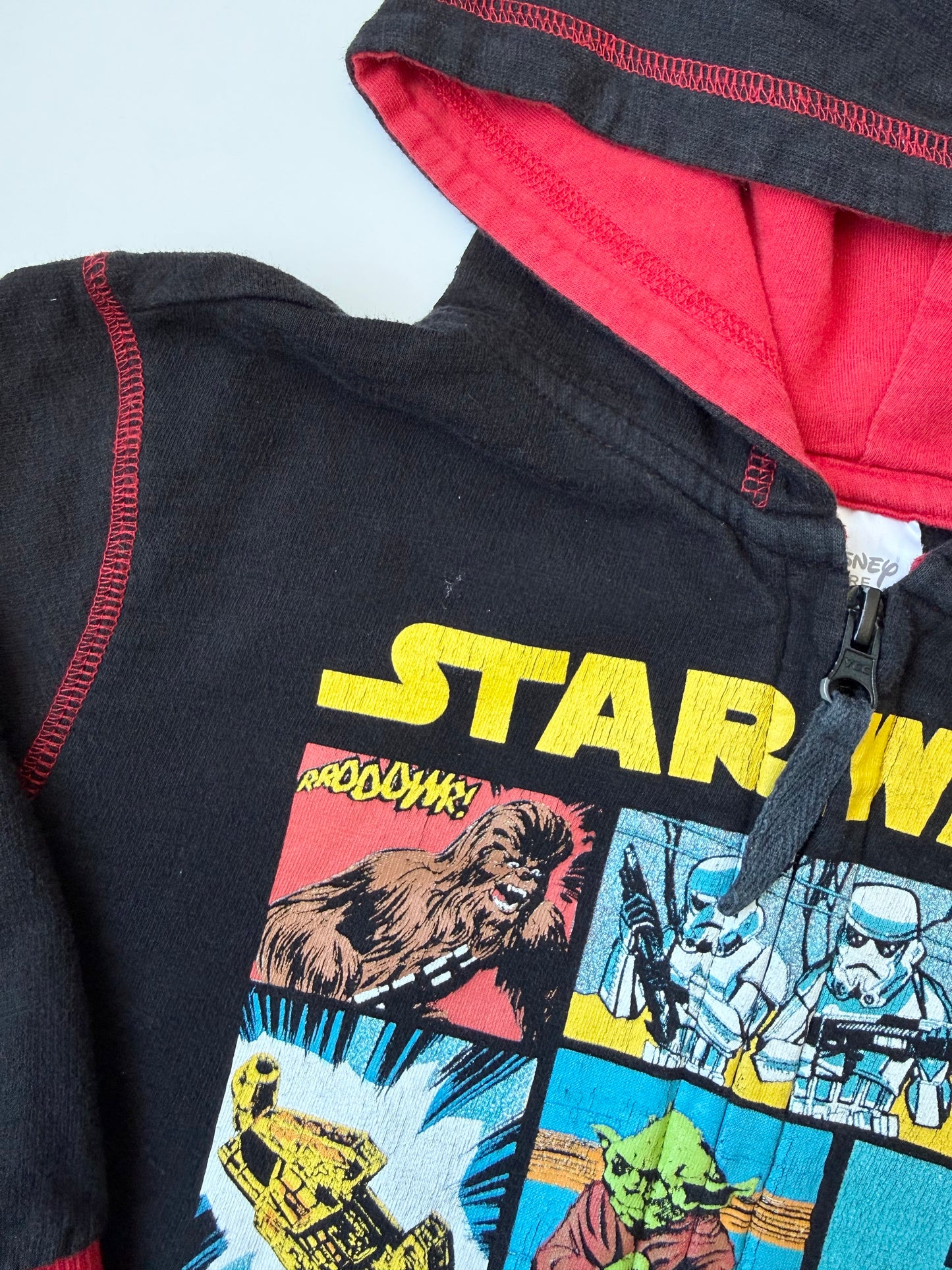 The Disney Store Black & Red Star Wars Zip Up Hoodie (4T)