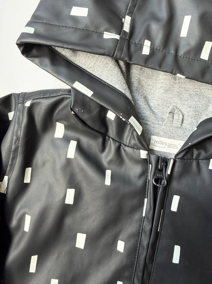 Miles the Label Black & White Lines Rain Coat (5 Years)