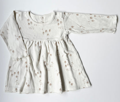 Quincy Mae White Trees & Deer Dress (12-18 Months)