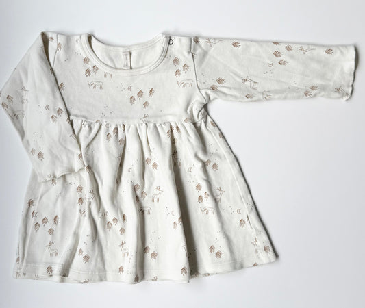 Quincy Mae White Trees & Deer Dress (12-18 Months)