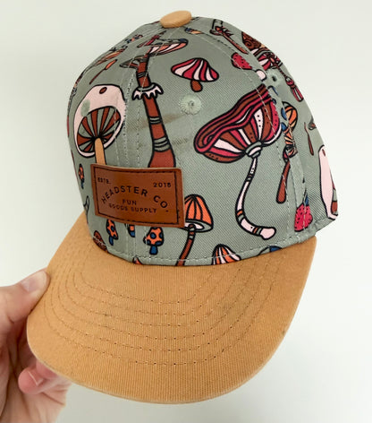 Headster Green & Brown Mushrooms SnapBack Hat (48CM)