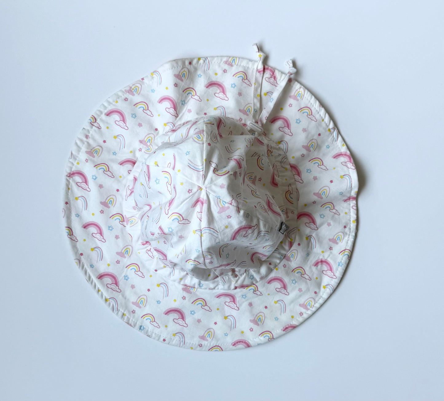 Jan & Jul White & Pink Rainbows Sun Hat (2-5 Years)