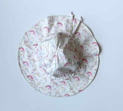 Jan & Jul White & Pink Rainbows Sun Hat (2-5 Years)