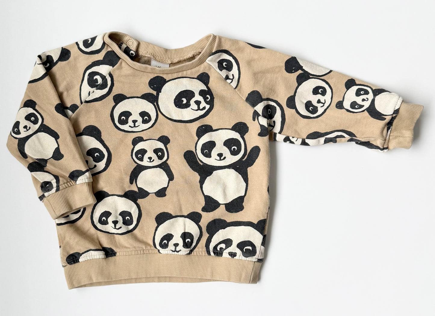 H&M Tan Pandas Sweater (9-12 Months)
