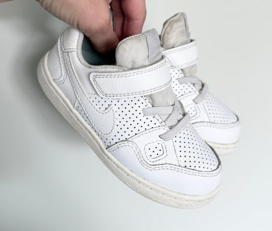 Nike Force Court Borough Low Recraft White Stretch Lace & Velcro Sneakers (9)