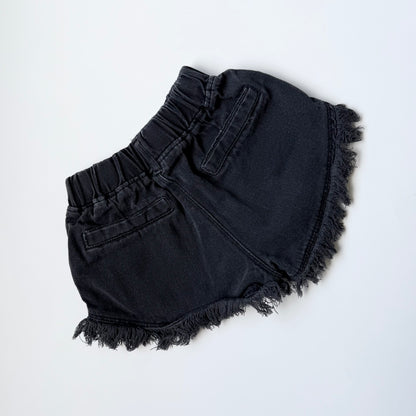 Black Fringe Jean Shorts (2/3 Years)
