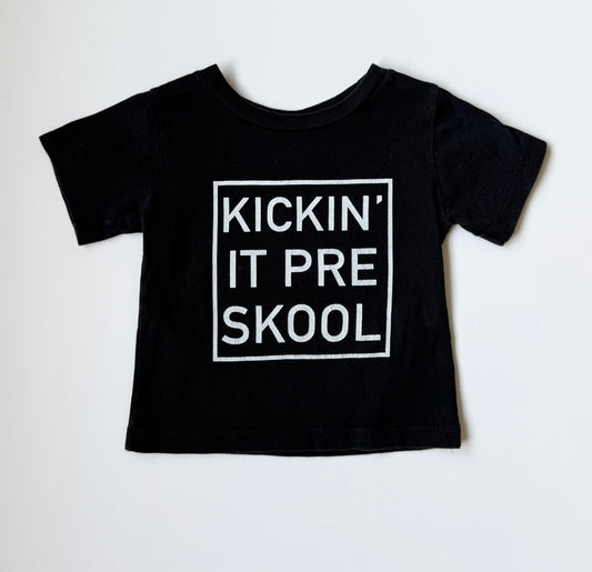 Portage & Main Black “Kickin’ It Pre Skool” T-Shirt (12-18 Months)