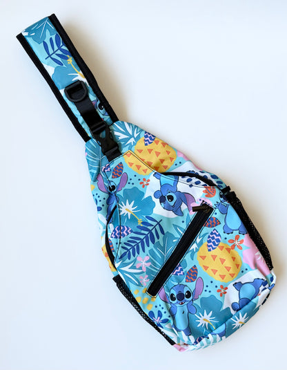 Disney Lilo & Stitch Blue Sling Crossbody Backpack