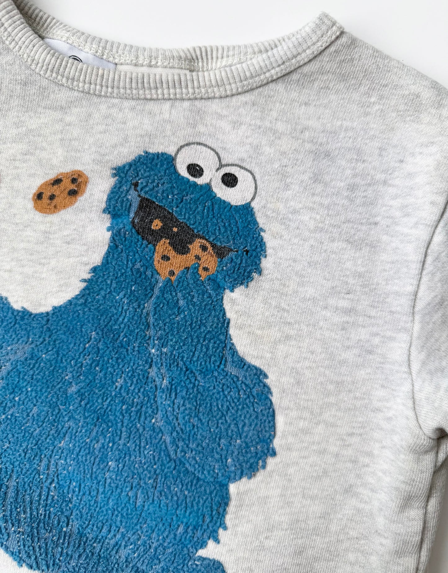 Zara x Sesame Street Heathered Grey Cookie Monster Sweater (18-24 Months)