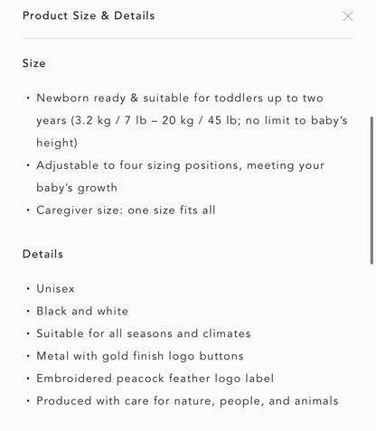 Artipoppe Zeitgeist Tweed BW In Cotton Baby Carrier