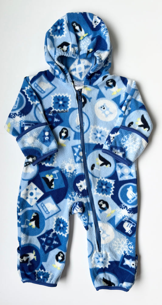 Columbia Blue Penguins Fleece Bunting Suit (12 Months)
