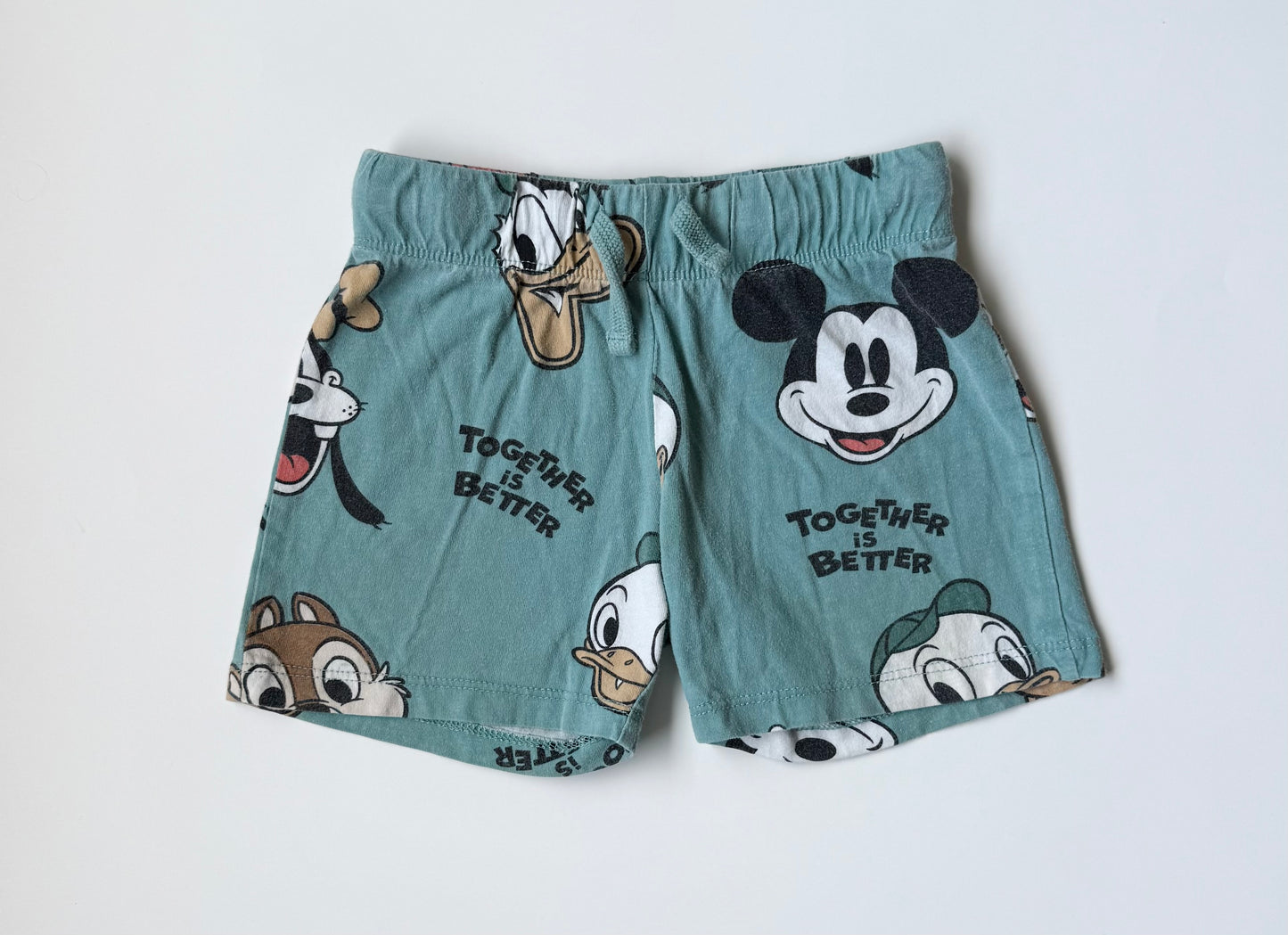 H&M Disney Teal “Together is Better” Characters Shorts (18-24 Months)