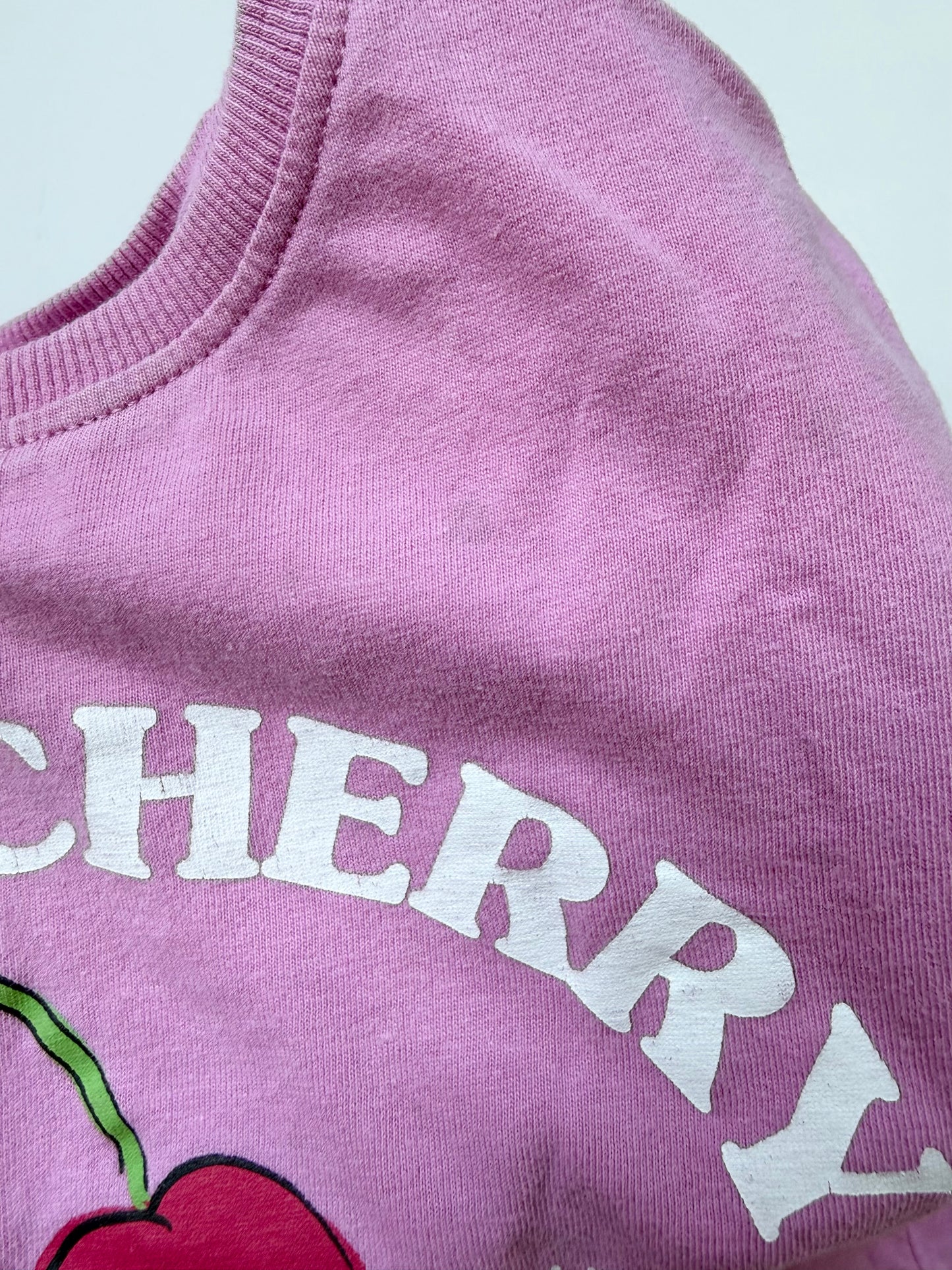 Zara Pink “Super Cherry” T-Shirt & Matching Pink Tie Dye Knit Shorts Set (2-3 Years)
