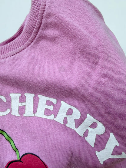 Zara Pink “Super Cherry” T-Shirt & Matching Pink Tie Dye Knit Shorts Set (2-3 Years)