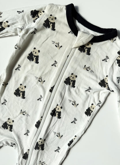 Kyte Black & White Zen Zipper Footie Sleeper (3-6 Months)