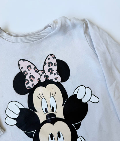 H&M x Disney Light Grey Minnie & Mickey Peekaboo Sweater (18-24 Months)